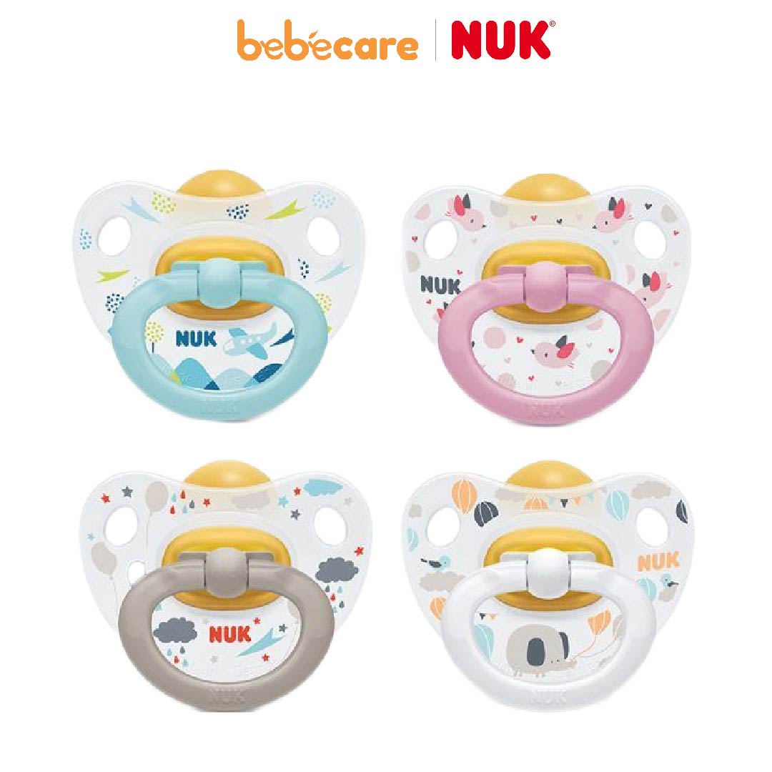 NUK (1080)-Bộ 2 Ti Giả NUK Cao Su Happy Kids (Từ 6 - 18 Tháng)